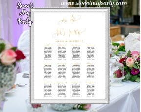 Wedding Gold Seating Charts,Wedding Seating Plan,Gold Wedding seating chart,(025w)